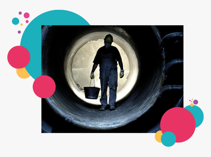 Man In Tunnel Stress - Hardworkers, HD Png Download, Free Download