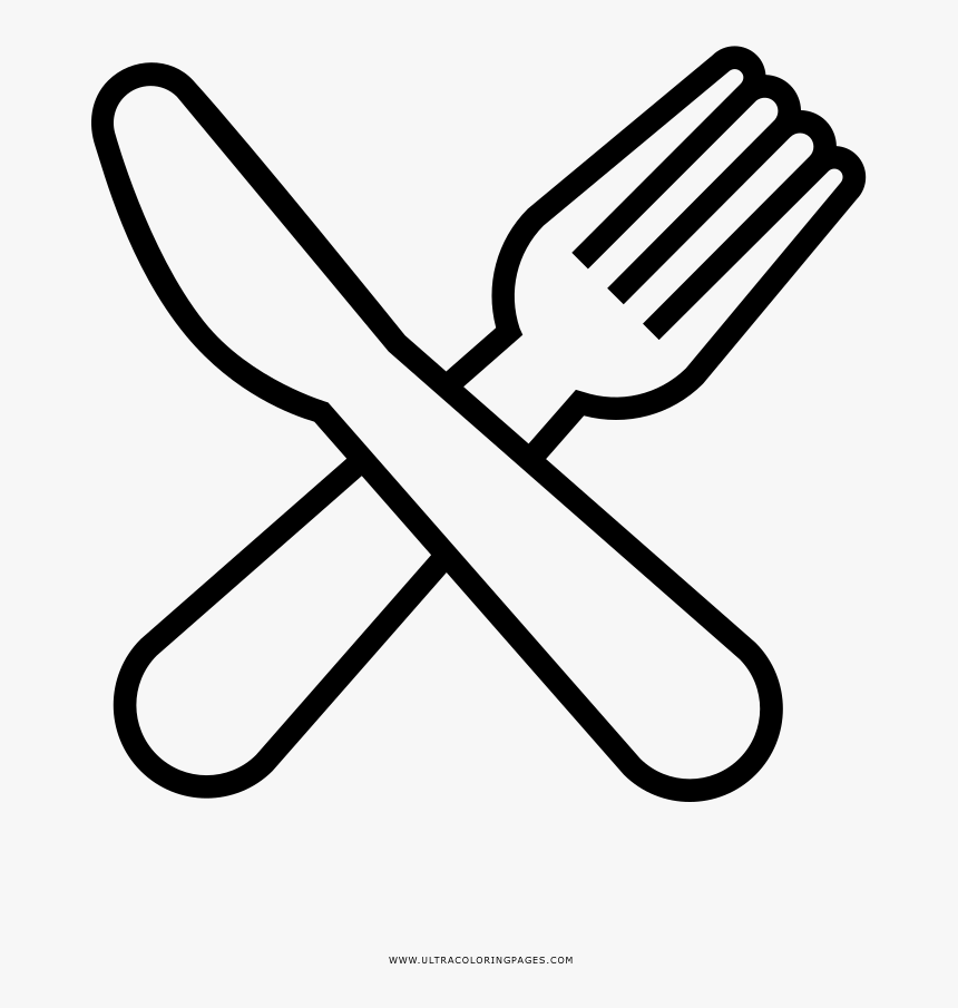 Silverware Coloring Page - White Lunch Icon Png, Transparent Png, Free Download