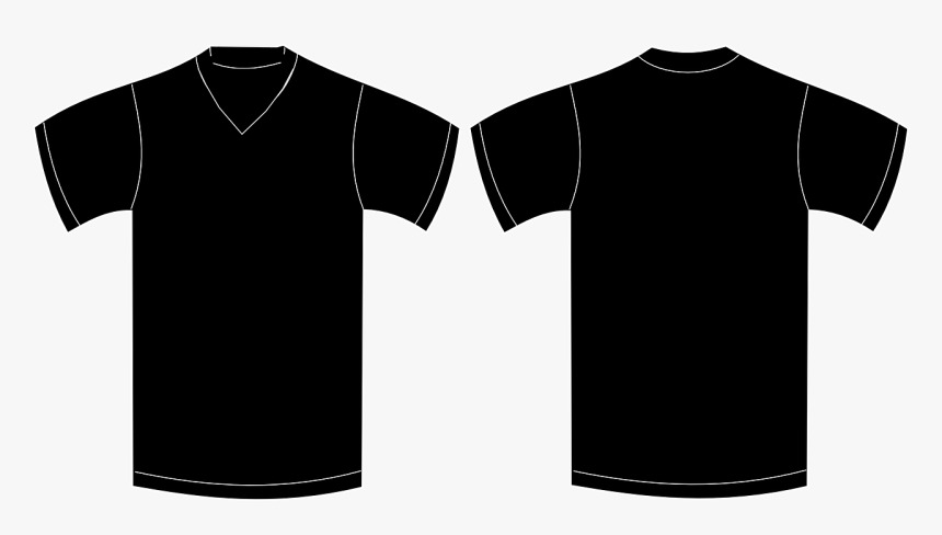 Black T Shirt Template Large, HD Png Download - kindpng