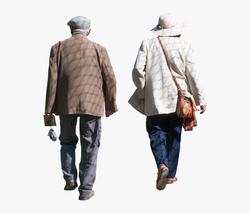Old, Pensioners, Isolated, Man, Woman, Walking, Senior - Walking Old Person Png, Transparent Png, Free Download