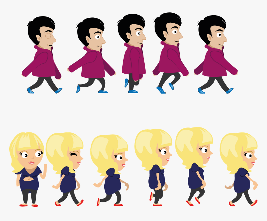 Lunaatena Walk Cycle - Cartoon Walk Cycle Animation, HD Png Download, Free Download