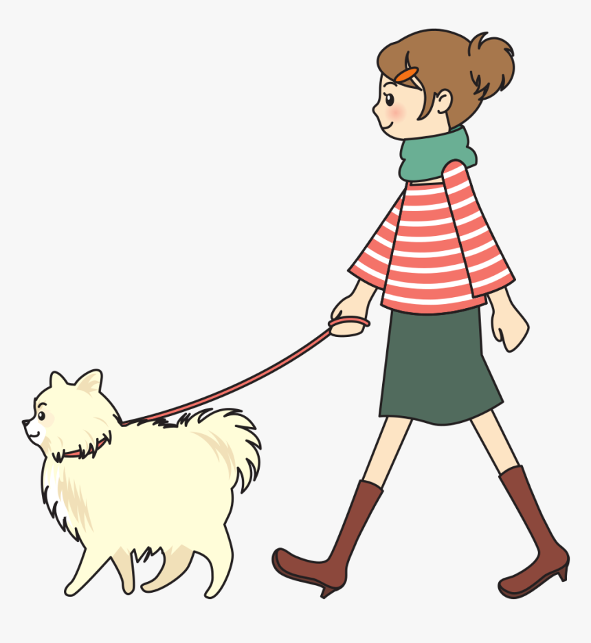 Woman Walking A Dog - Woman Walking A Dog Clipart, HD Png Download, Free Download