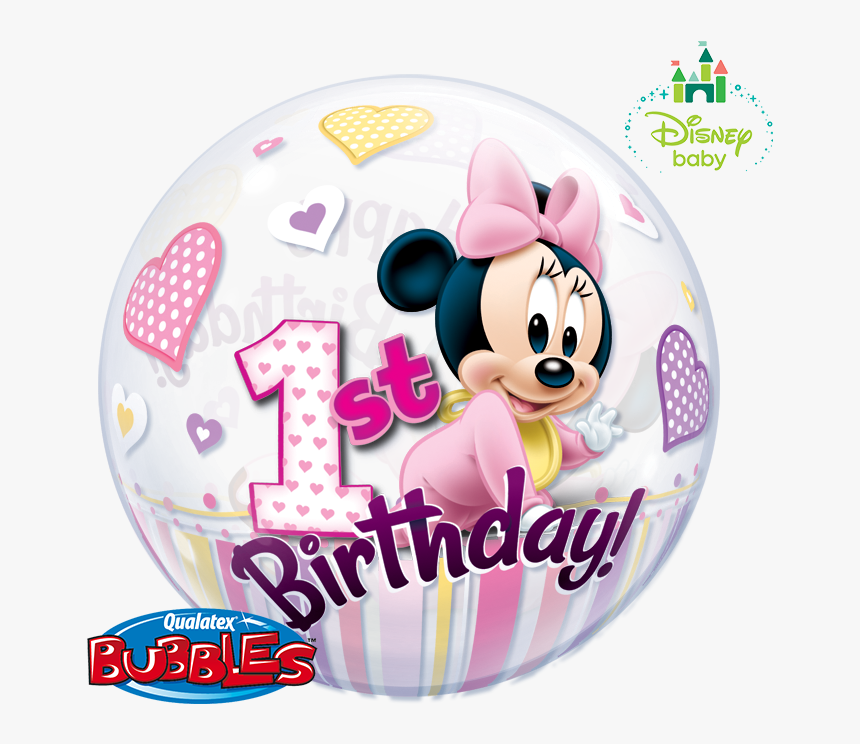 Minnie Bubble Balloon Baby Minnie - Minnie Mouse 1 Geburtstag Deko, HD Png Download, Free Download