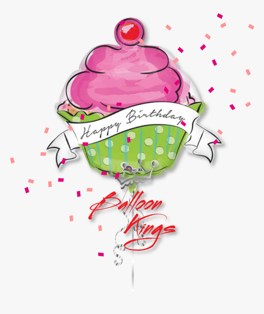 Cupcake Happy Birthday - كيكة عيد ميلاد كرتون, HD Png Download, Free Download