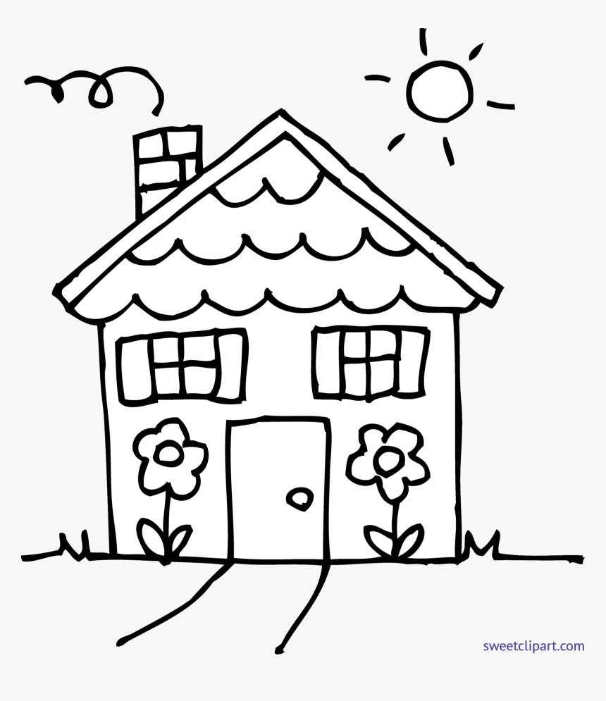 House Cleaning Clipart Black And White Picture Library - House In Black And White, HD Png Download, Free Download