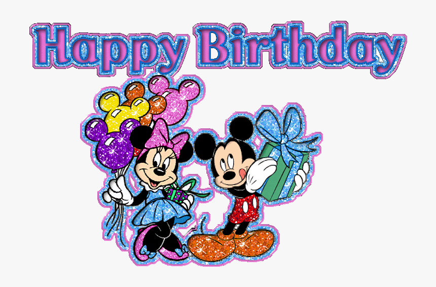 Happy Birthday Glitter Images, Happy Birthday Kids, - Minnie And Mickey Happy Birthday, HD Png Download, Free Download