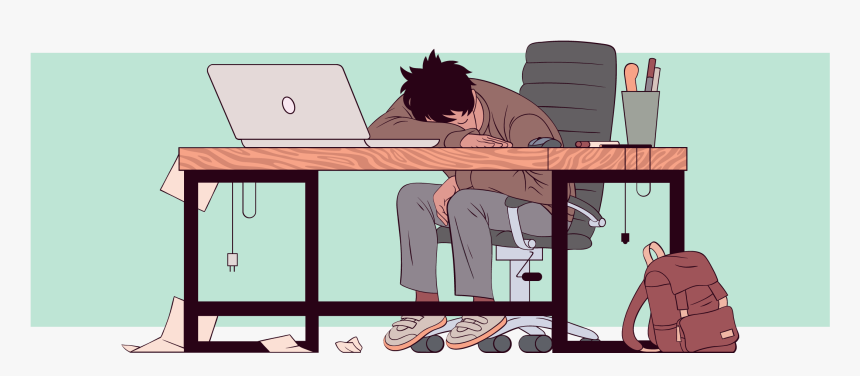 Man Sleeping On Desk Clipart Hd Png Download Kindpng