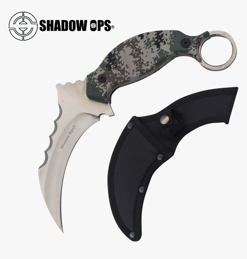 Shadow Ops Fixed Blade Karambit Combat Knife With Sheath - Karambit, HD Png Download, Free Download