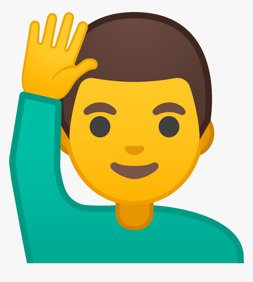 Man Raising Hand Icon - Hand Up Emoji, HD Png Download, Free Download