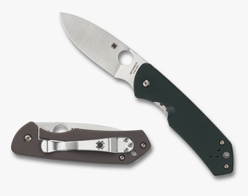 Spyderco Brouwer G10 & Titanium Handle Pocket Knife - Messer Spyderco, HD Png Download, Free Download