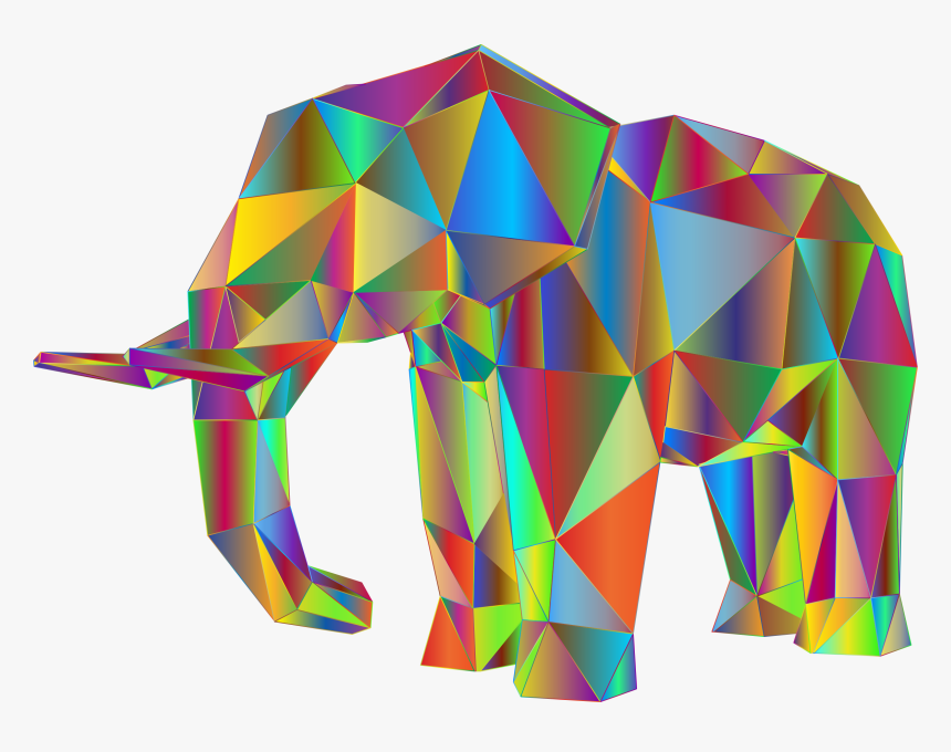 This Free Icons Png Design Of Prismatic Low Poly Elephant - Gambar Gajah Abstrak, Transparent Png, Free Download