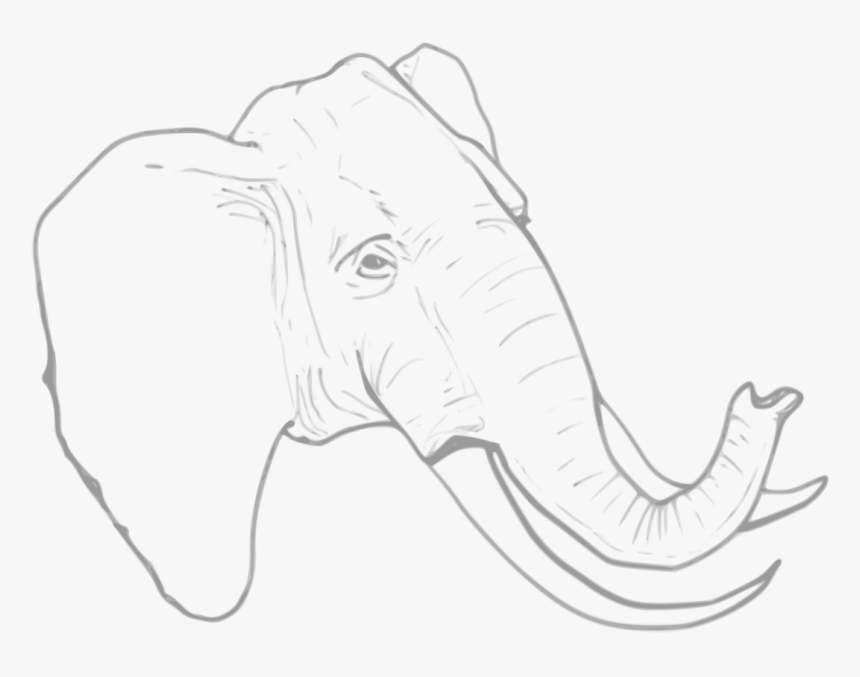 Asian Elephant Clipart Black And White, HD Png Download, Free Download