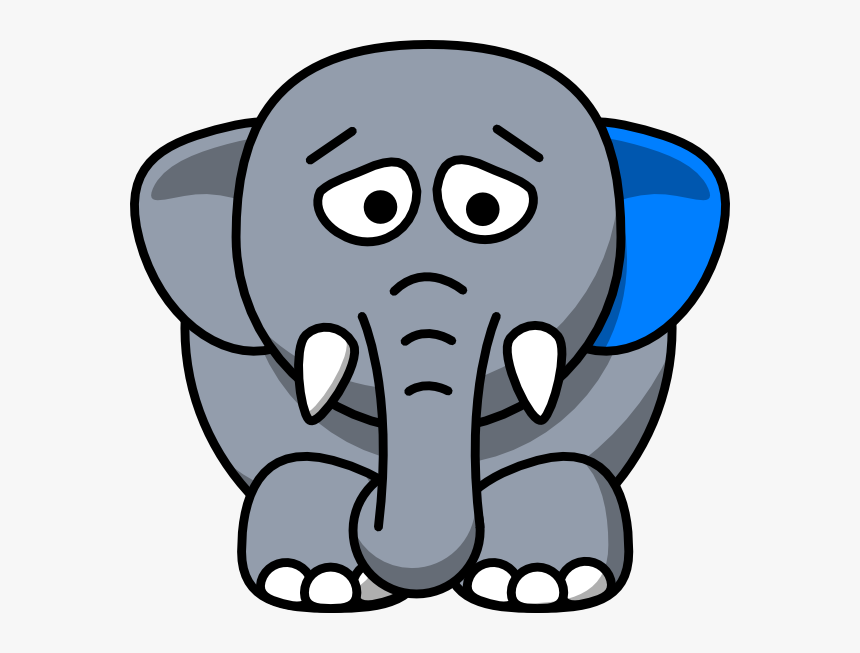 Sad Elephant Svg Clip Arts - Cartoon Elephant Sad, HD Png Download, Free Download