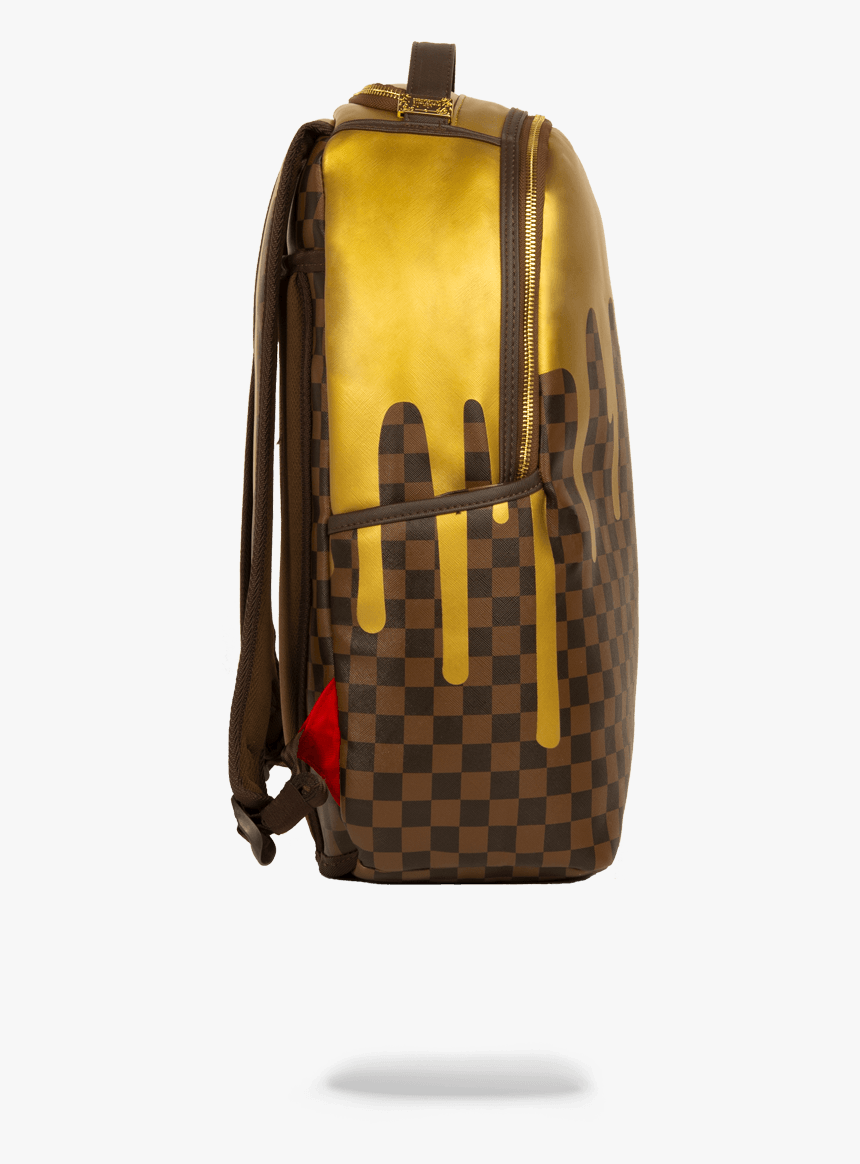 Sprayground Sprayground Gold Checkered Drips Backpack HD Png