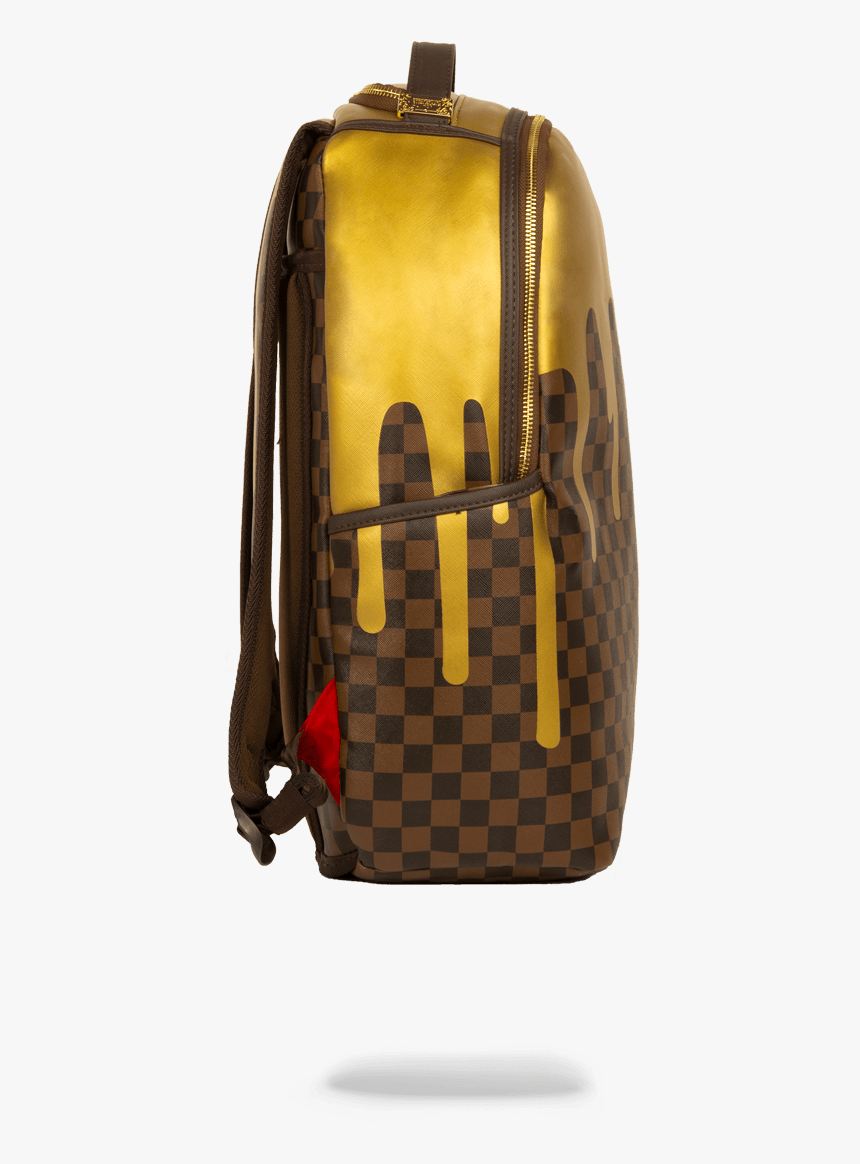 Sprayground - - Sprayground Gold Checkered Drips Backpack, HD Png Download, Free Download