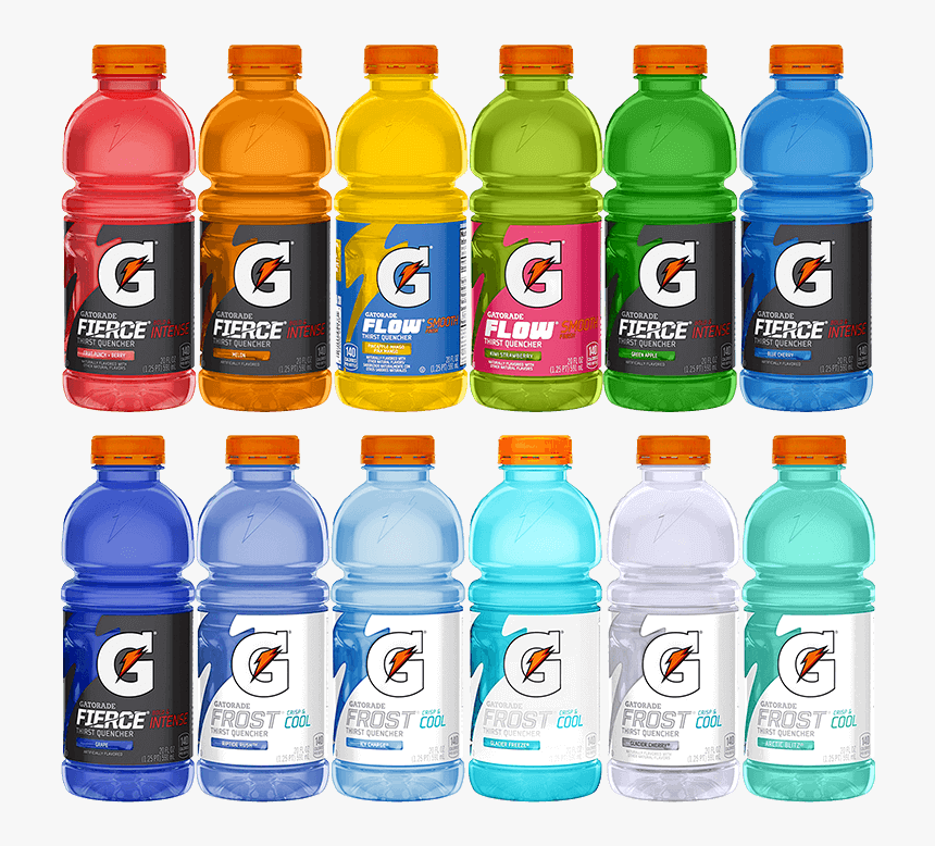 Gatorade 20 Oz Flavors , Png Download - All Kinds Of Gatorade, Transparent Png, Free Download