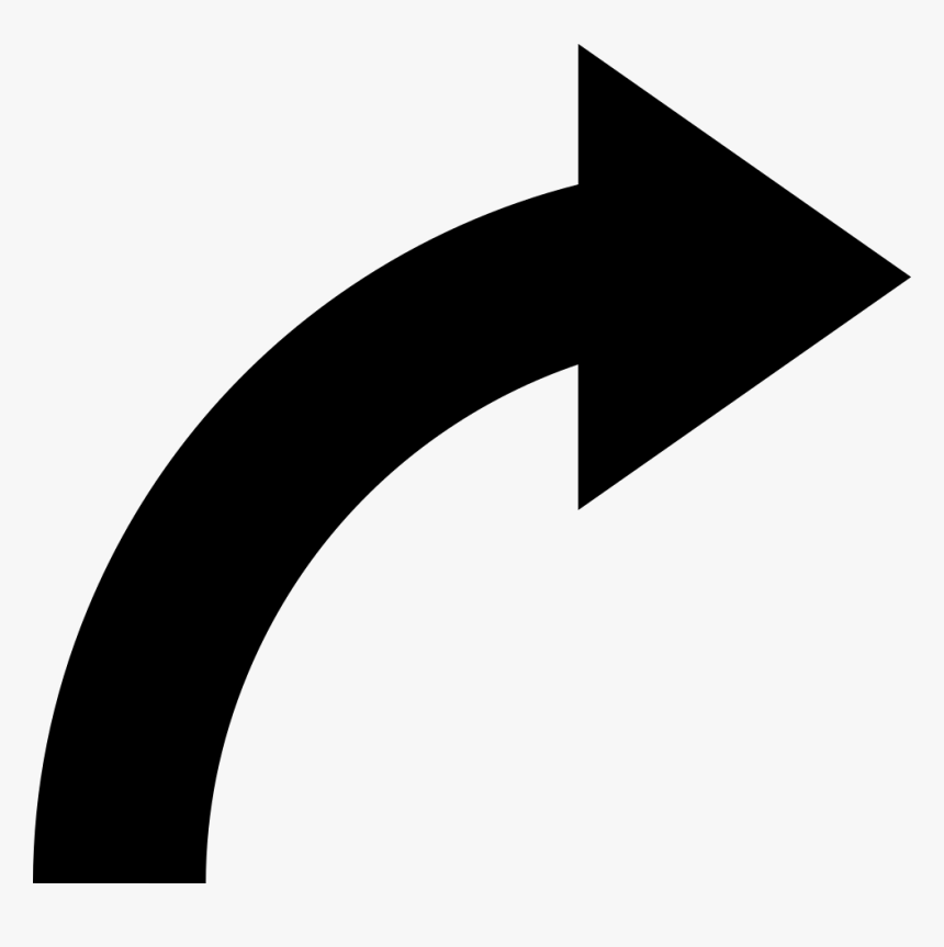 Arrow Curve Pointing To Right - Curve Arrow Pointing Right, HD Png Download, Free Download