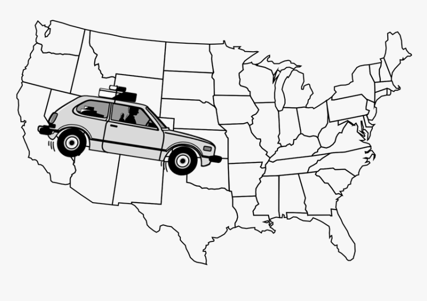 Out Of State Car Accident - High Resolution Blank Us Map, HD Png Download, Free Download