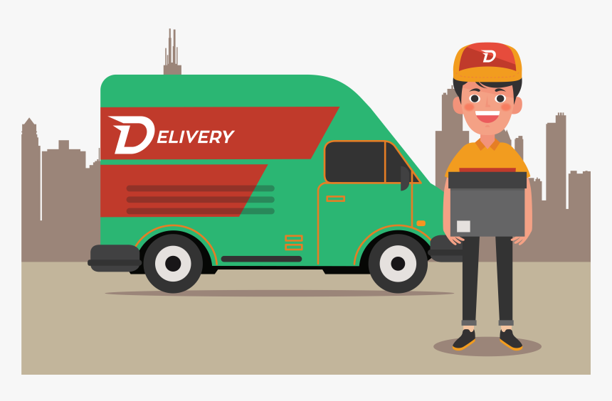 Delivery Courier - Delivery Truck Vector Png, Transparent Png, Free Download