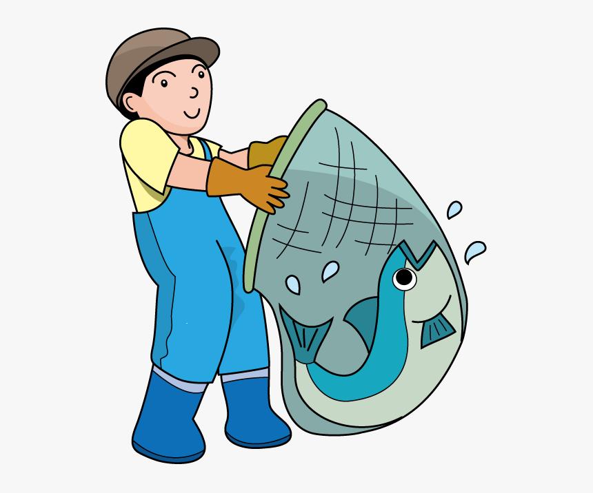 Fisherman Net Clipart - Fisherman With Net Clipart, HD Png Download, Free Download