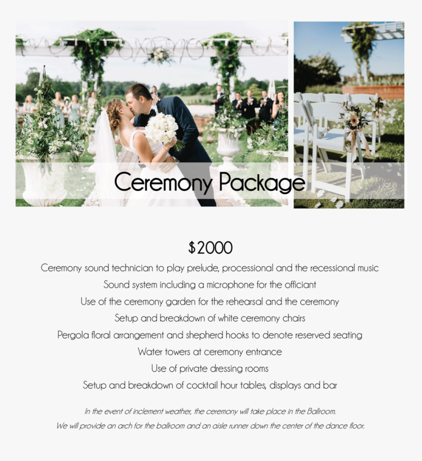 Baywood Weddings Wedding Packages 2020 05 - Wedding Reception, HD Png Download, Free Download