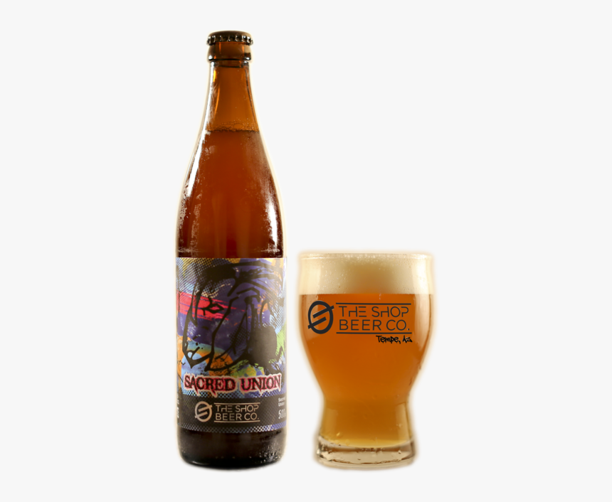 Theshopbeer Sacred Union Bottle And Glass, HD Png Download, Free Download
