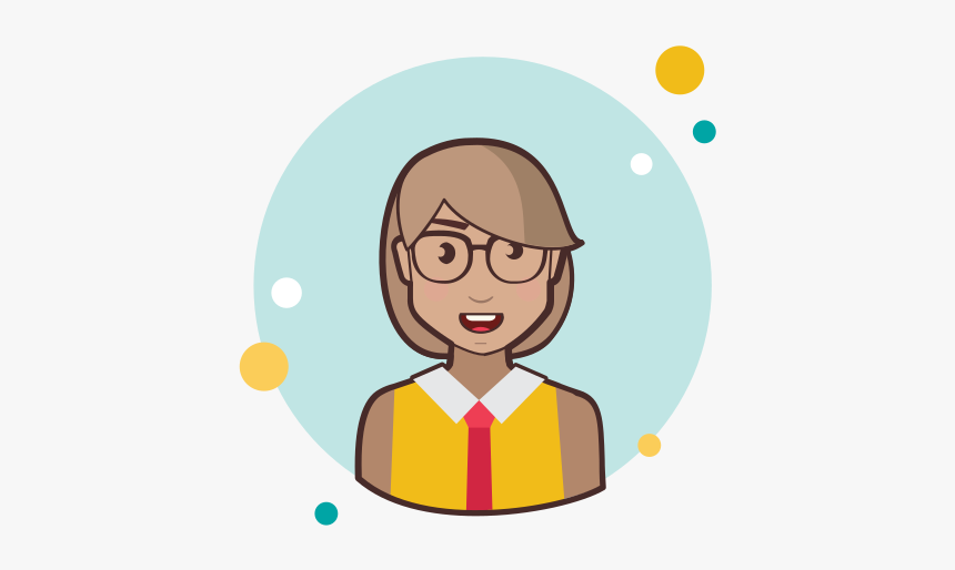 Circle Bubbles Icon - Woman With Glasses Cartoon Png, Transparent Png, Free Download