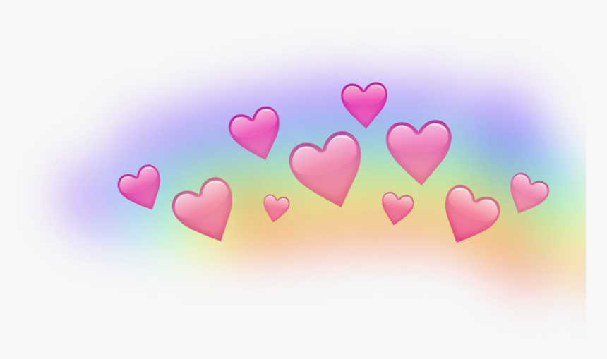 #rainbow #heart #crown - Snapchat Heart Crown Png, Transparent Png, Free Download