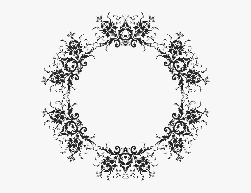 Circle Floral Vector Silhouette Black And White Flower Circle