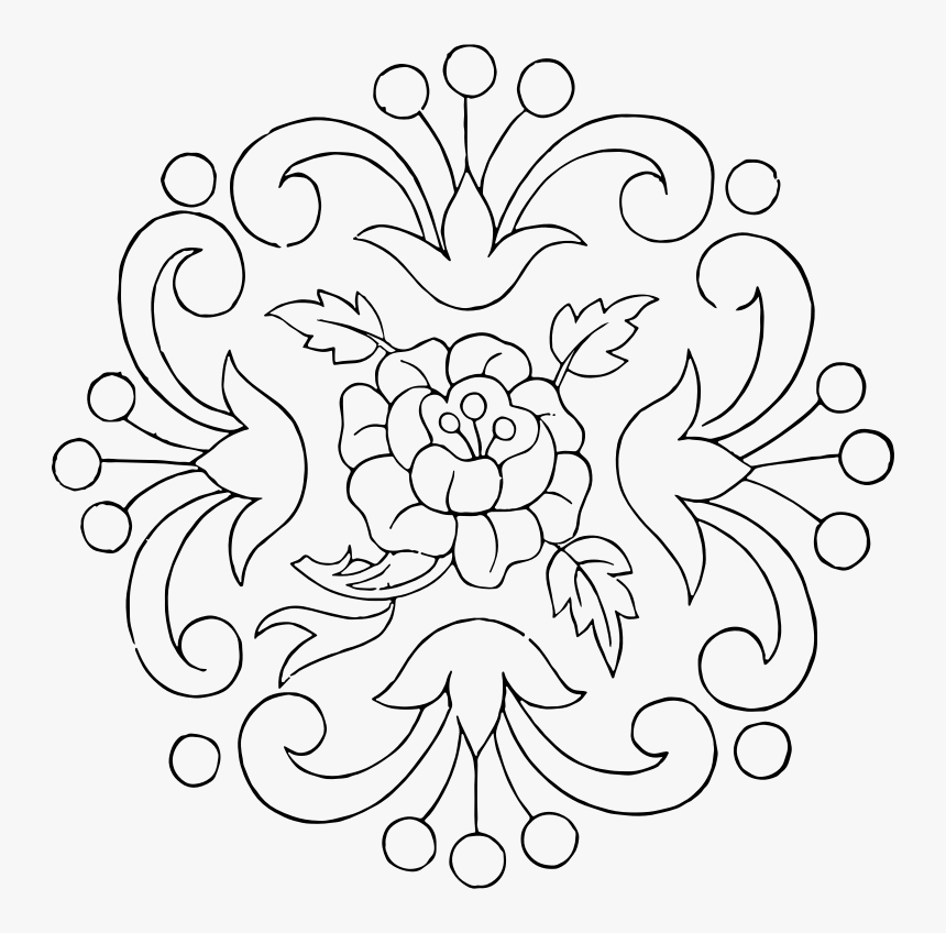 Vintage Floral Embroidery Pattern - Flower Design For Embroidery, HD Png Download, Free Download