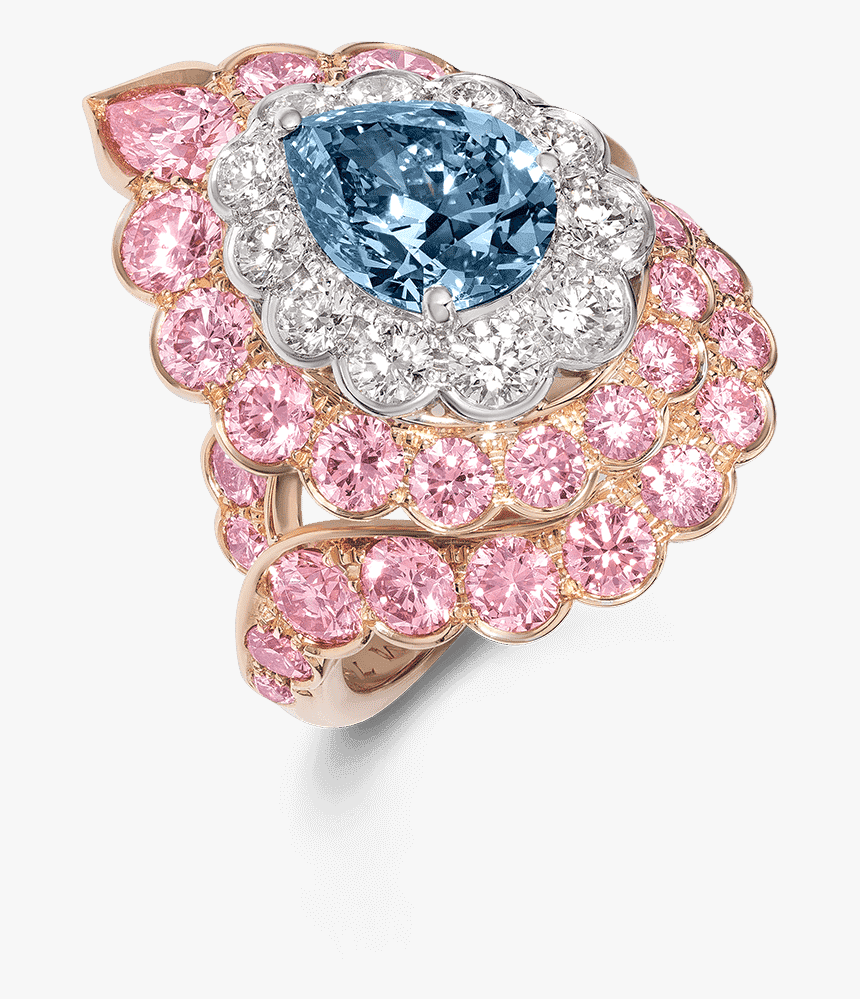 Blue Diamond And Pink Diamond Ring, HD Png Download, Free Download