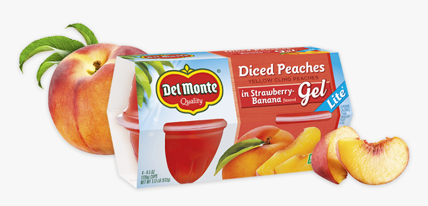 Peaches In Strawberry-banana Flavored Gel - Delmonte Sliced Peaches 100 Calories, HD Png Download, Free Download