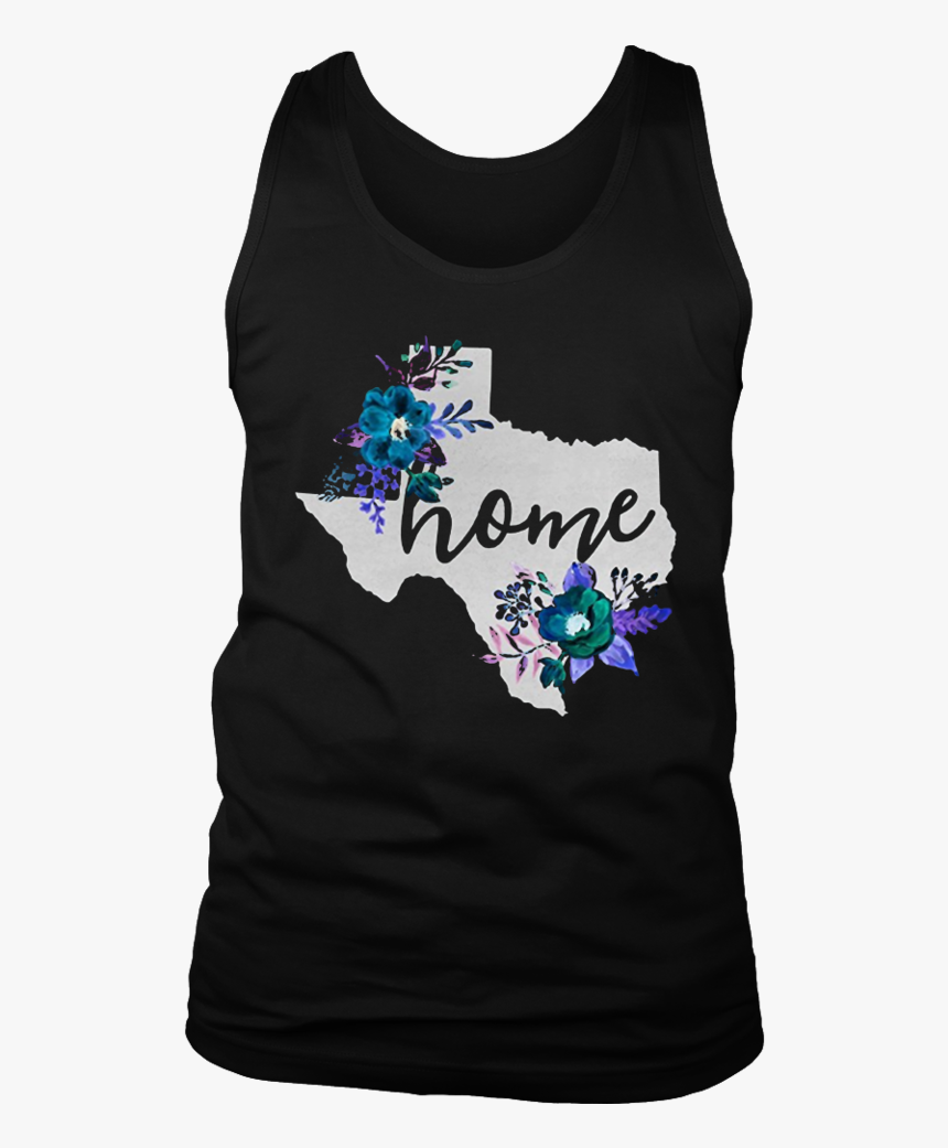 Texas Home Chalkboard Watercolor Flowers State T-shirt - Active Tank, HD Png Download, Free Download