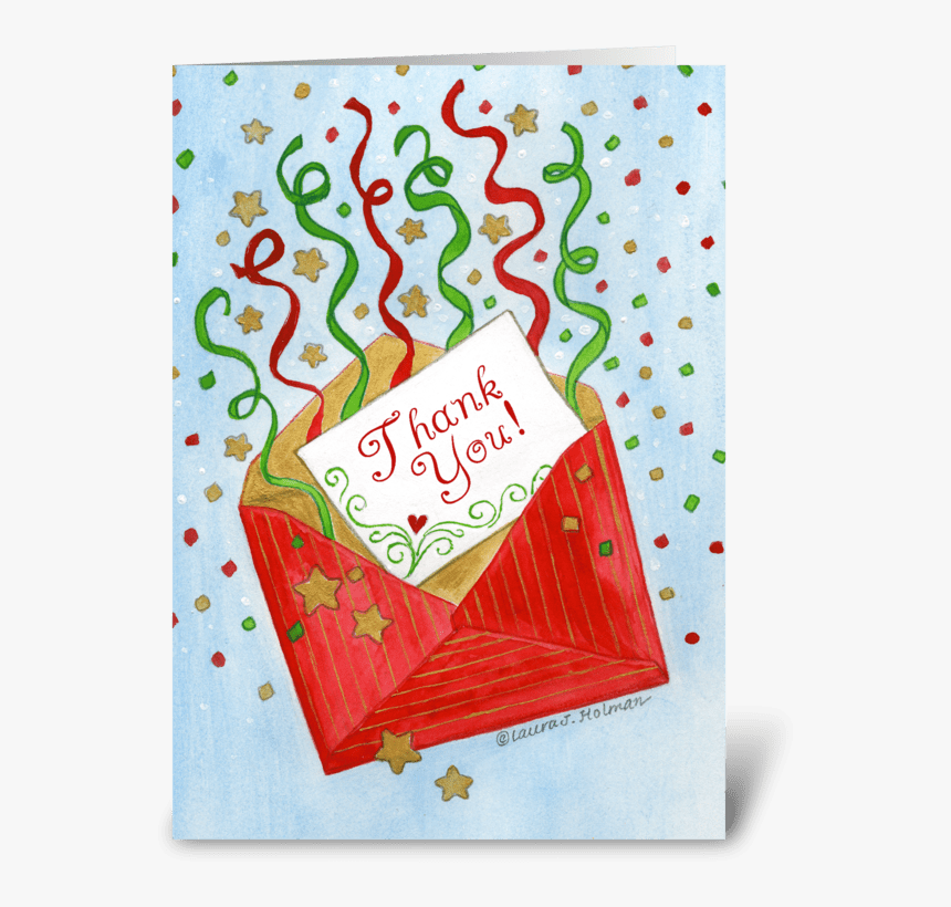 Christmas Gift Red Envelope Thank You Greeting Card - Animated Thank You Cards In Envelope Giphy, HD Png Download, Free Download