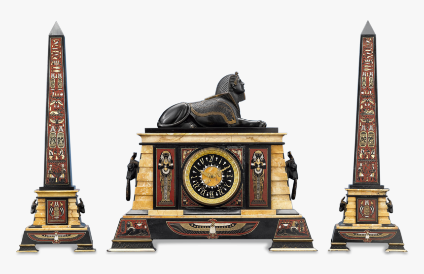 Egyptian Revival Clock Garniture - Clock Tower, HD Png Download, Free Download