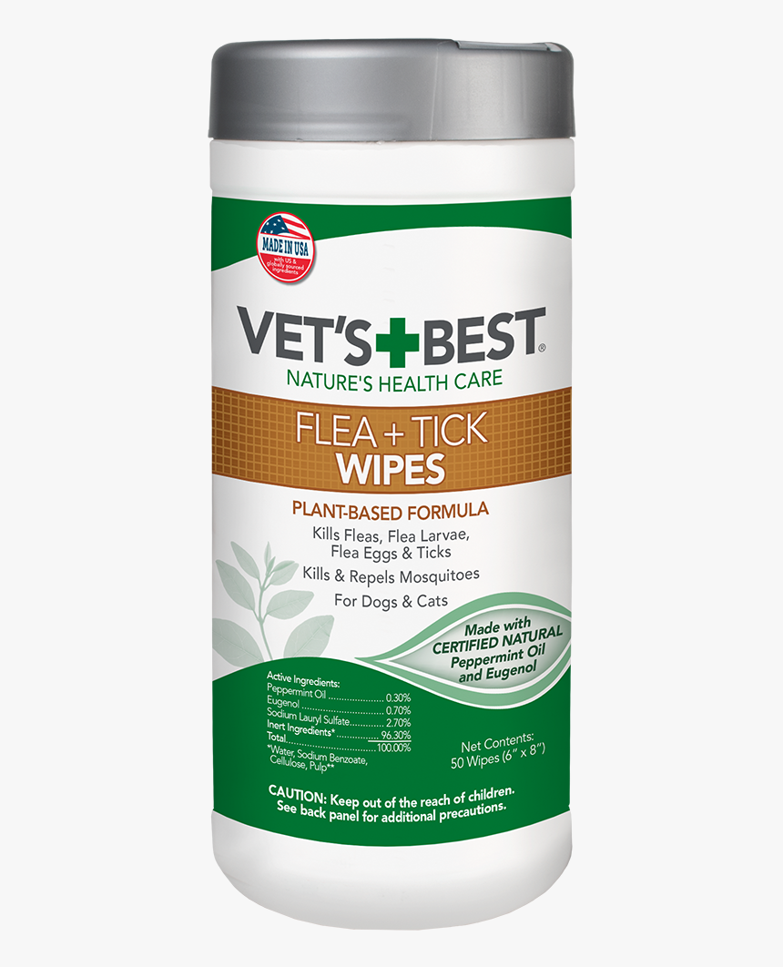 Vet"s Best Flea And Tick Wipes For Dogs And Cats - Vets Best Flea And Tick Wipes, HD Png Download, Free Download