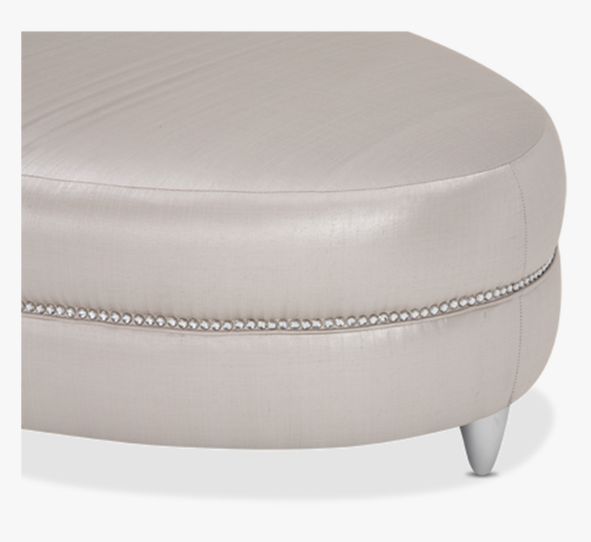Modern Platinum Finish Metal Legs Nail Head Trims Leather - Ottoman, HD Png Download, Free Download