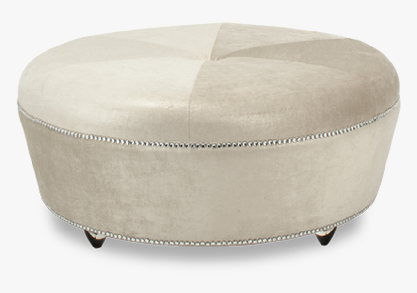 Clear Finish Legs Nail Head Trims Button Tufted Ivory - Ottoman, HD Png Download, Free Download