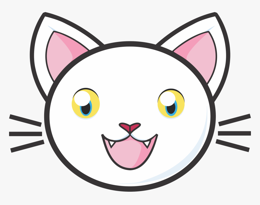 Cat Eyes And Nose Clipart Png Transparent Stock Clipart - Cute Cat Face Clipart, Png Download, Free Download