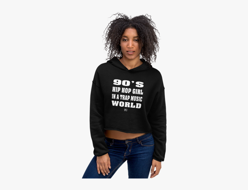 90"s Hip Hop Girl Crop Hoodie - Hoodie, HD Png Download, Free Download