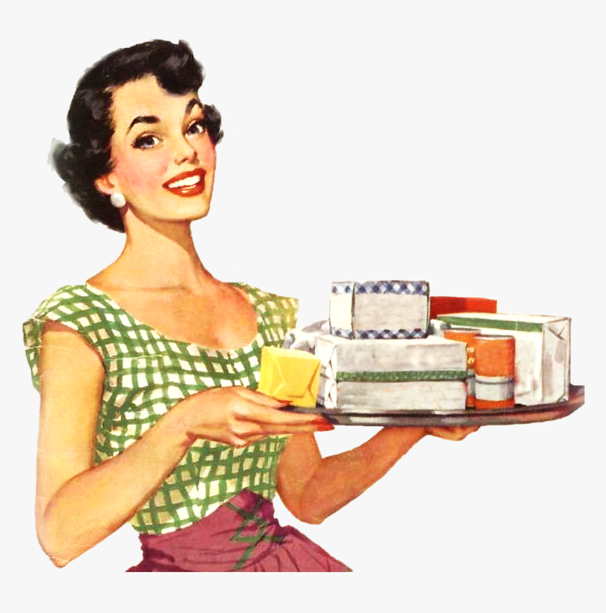 Helping Hands Central - 1950s Woman Illustration, HD Png Download, Free Download