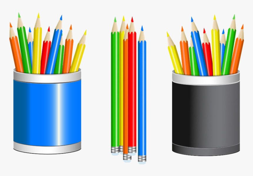 Colored Pencil Cup Drawing - Transparent Background Pencils Clipart, HD Png Download, Free Download