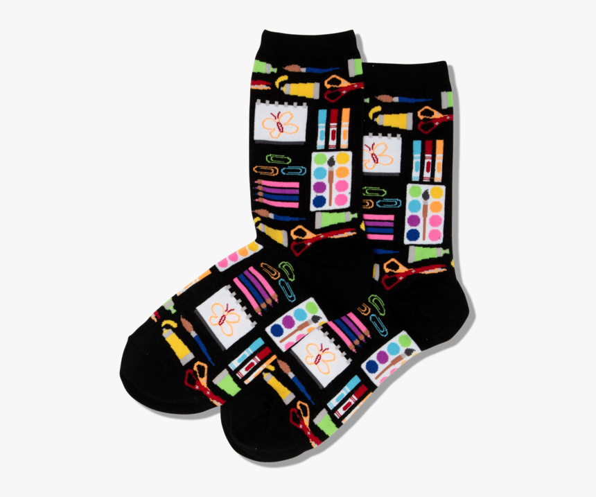 Women"s Art Supplies Crew Socks"
 Class="slick Lazy - Sock, HD Png Download, Free Download