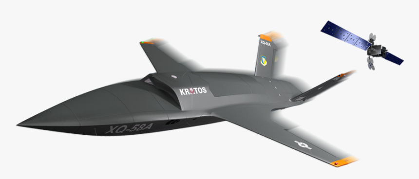 Xq-58 And A Satellite - Drone, HD Png Download, Free Download