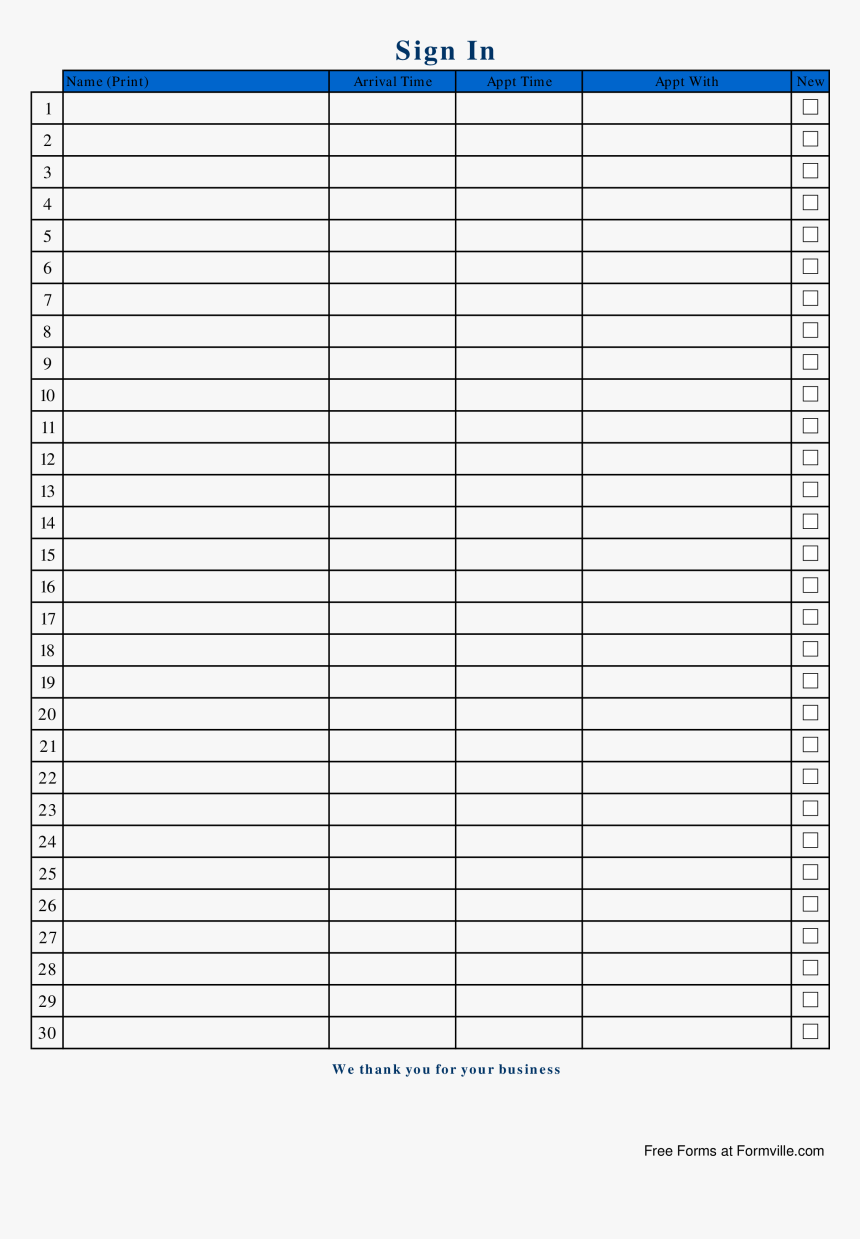 Blank Patient Sign In Sheet Main Image - Hipaa Compliant Patient Sign In Sheet, HD Png Download, Free Download