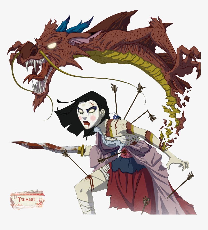 Renders Mulan Mushu Zombie Dragon Fleche Sabre Epee - Twisted Disney Princesses, HD Png Download, Free Download