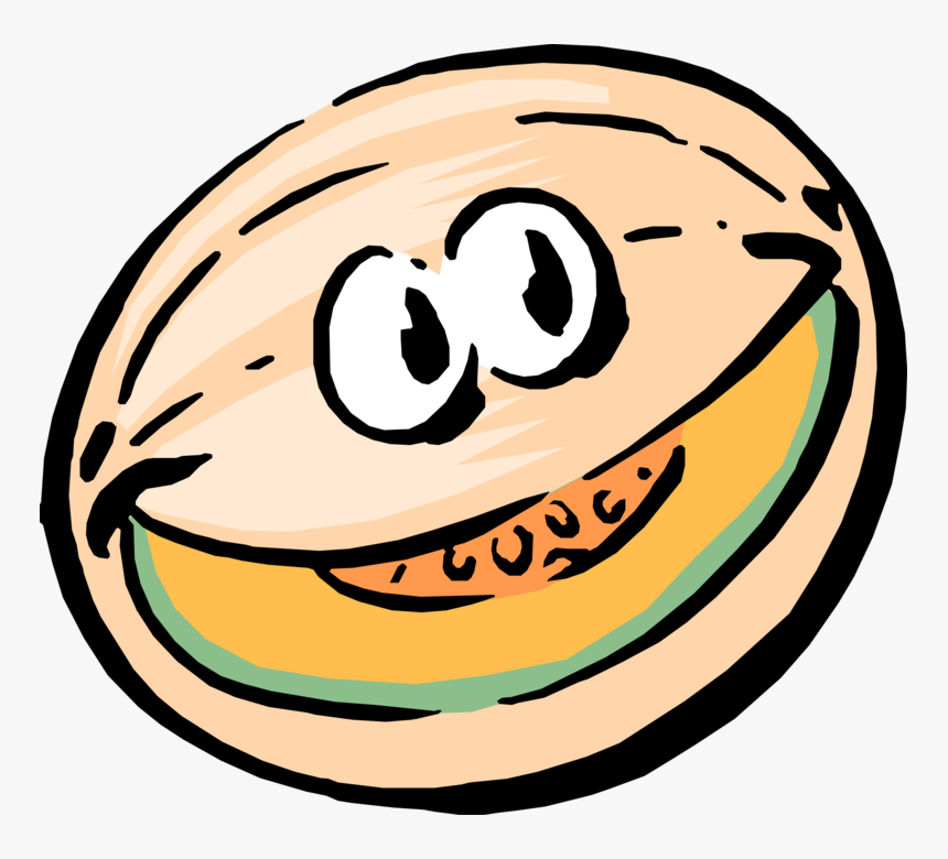 Vector Illustration Of Anthropomorphic Cantaloupe Or - Imagenes De Melon En Caricatura, HD Png Download, Free Download