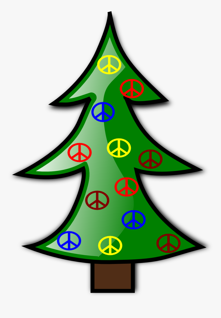 Tree Christmas 8 Xmas Peace Symbol Sign Christmas Clip - Christmas Symbols Clip Art, HD Png Download, Free Download