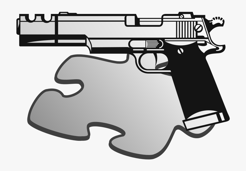Pistol Silhouette Png Original File - Black And White Guns, Transparent Png, Free Download
