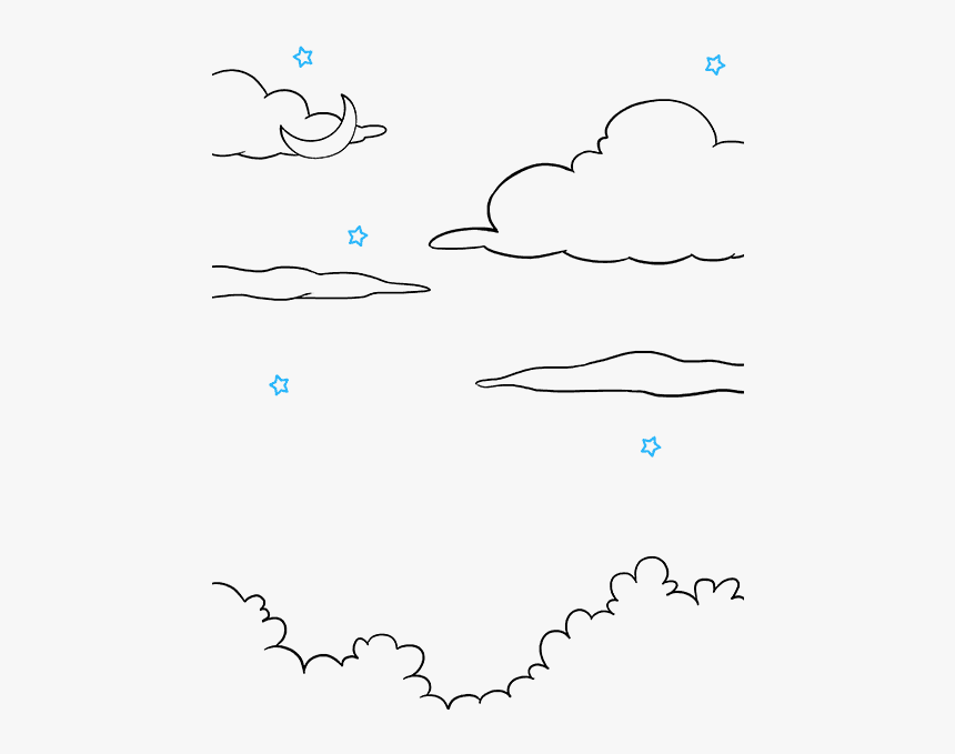 Easy The Night Sky Drawing, HD Png Download, Free Download